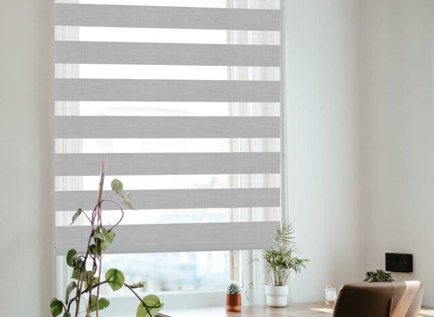 Custom zebra blinds providing light control