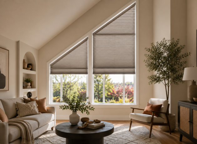 Custom triangle window shades with precise fit
