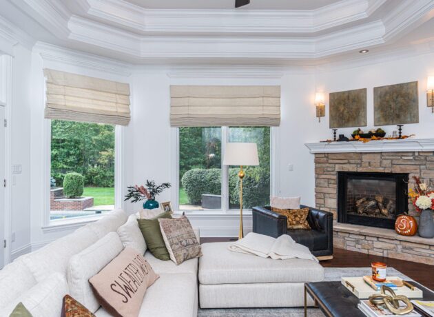 Luxury Roman shades with premium fabric and timeless design